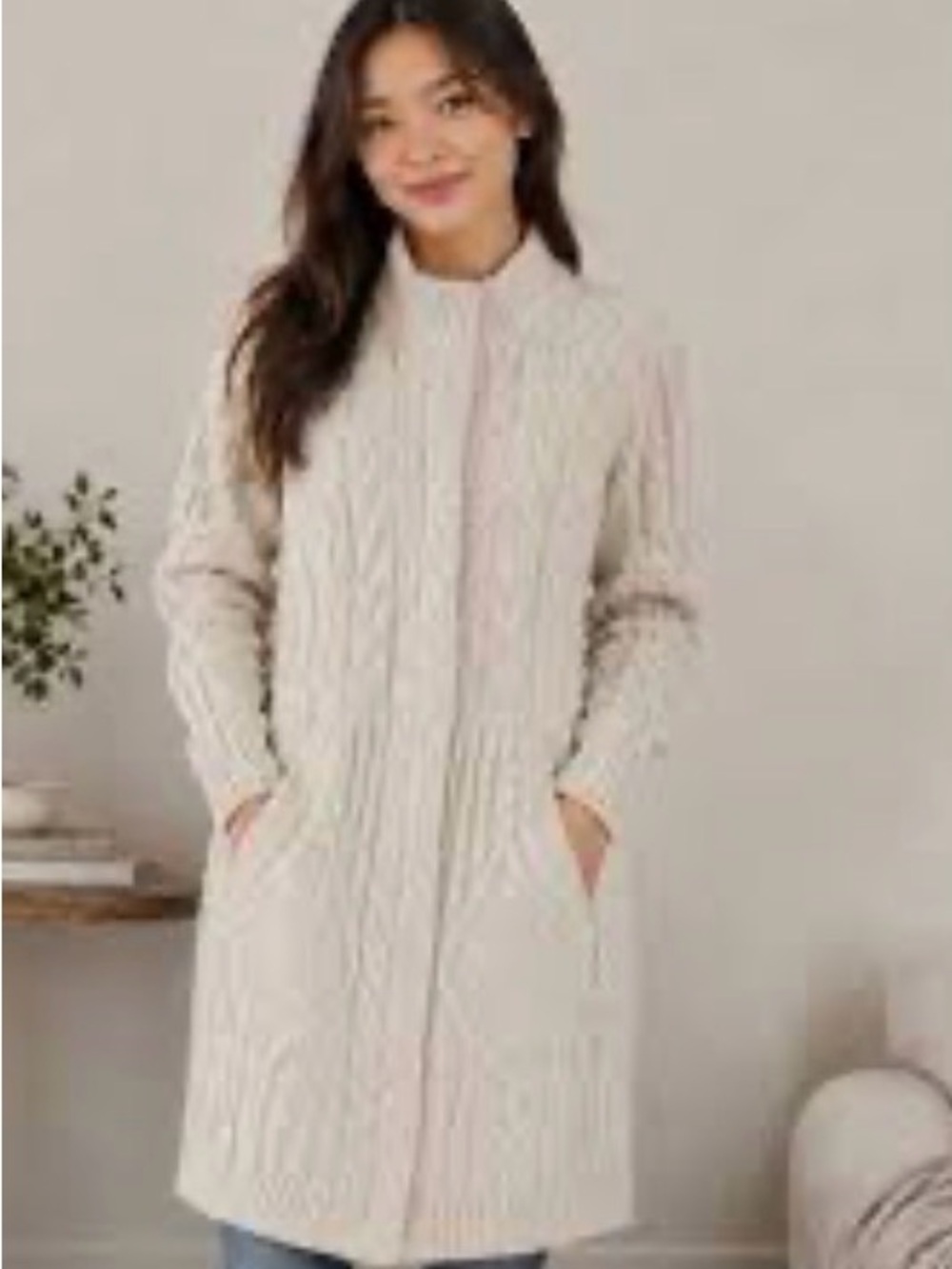 Anthropologie Guinevere 100%
Lambswool Cable Knit Sweater/Dress in small